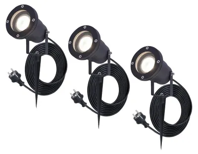 Produktbild von hoftronic LED Gartenstrahler Sydney 3x4W 345lm 4000K Schwarz IP65