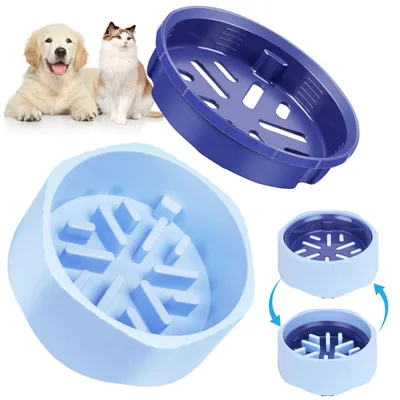 Imagen del producto de Zivacate, plato antiahogo 2 en 1, antideslizante, para perros y gatos, color azul
