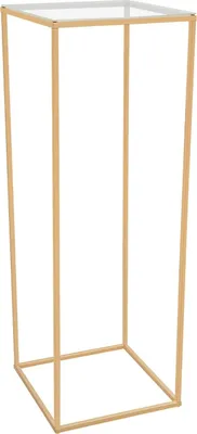 Produktbild von Blumenständer/Blumenstativ - Rechteckige Acrylplatte, Eisenrohr-Gestell - Für Hochzeit & Party - Tragkraft max. 5 kg - Gold