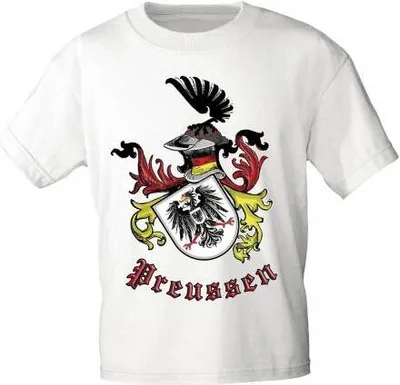 Produktbild von T-Shirt mit Print - Preussen Adler - 10697 weiß - Gr. S-XXL Größe - S