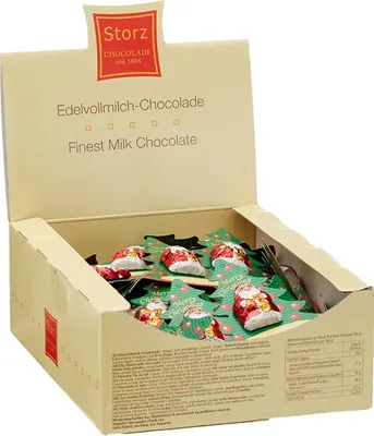 Produktbild von 75er SET Geschenkanhänger mit Santa, lose 6,25 g / Schokolade / Weihnachtsmann / Weihnachten