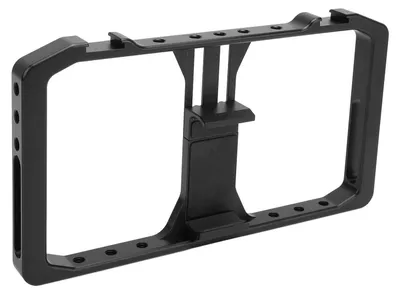 Produktbild von Smartphone-Video-Rig, Aluminiumlegierung, Handy-Käfig, Stabilisator, Griffrahmen mit Blitzschuh-Halterung, 1/4 Zoll Schraubenlöcher für Filmemachen, V