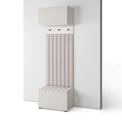Produktbild von Garderoben-Set Ritmo version 5 mit Schuhregal und Polsterplatten, Ideal für Flur und Eingangsbereich (Cashmere, Trinity 02)
