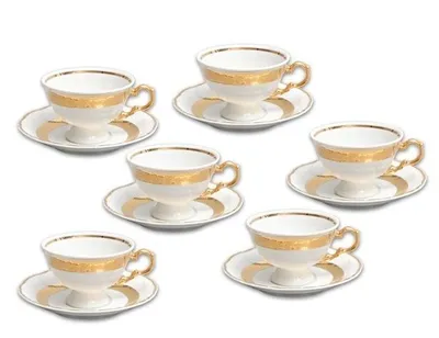 Produktbild von Thun 1794 Marie Louise, Teetassen und Untertassen, 230 ml, Gold, Thun, 6 Stück