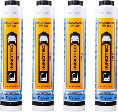 Immagine prodotto di 4 pezzi INNOTEC INNOGREASE MP 260 Cartuccia di grasso 400 g – Grasso multiuso per carichi di pressione elevati, ottima adesione, resistente all'acqua, anticorrosivo