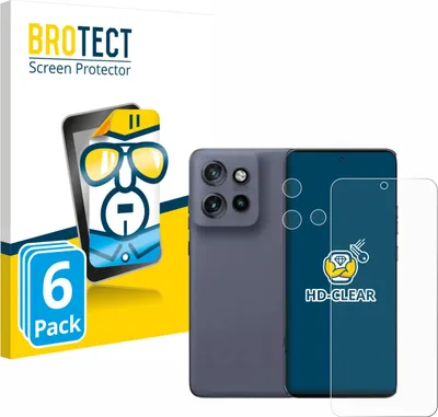 A product shot of screen protectors for a Motorola Edge 50 Neo, along with packaging and a graphic representation of the phone.