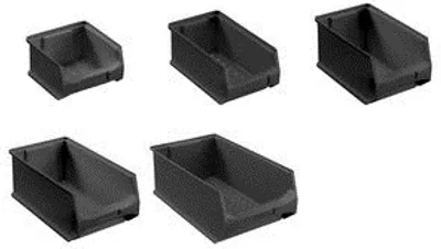 Zdjęcie produktu dla allit 456142 allit ProfiPlus GripBox 5 pudełko do przechowywania z otwartym frontem, ESD, czarne