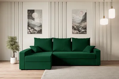 Produktbild von ALTDECOR Ecksofa mit Schlaffunktion und Bettkasten Corner Sofa Bett Eckcouch Couch L-Form Schlafcouch Ausziehbar Wohnlandschaft Schlafsofa Cauchsofa ALESIA-L -231x140x90 cm Grün