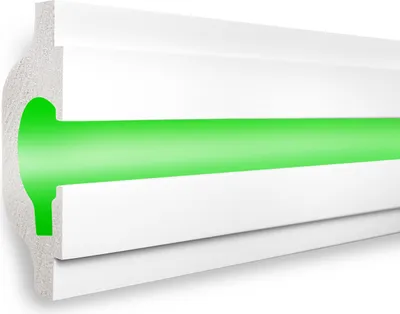 Produktbild von LED Einbauprofil aus Styropor mit Hartbeschichtung, Trockenbau Stuckleisten (6.9 Meter KD119) Trockenbauprofil Schattenfuge Decke Rigips indirektes Licht