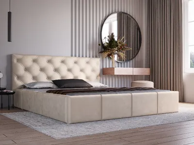 Produktbild von ADIDAR Jakob Polsterbett 160x200cm Doppelbett Metallrahmen mit hydraulischen Wagenhebern Lattenrost Bettkasten Hochwertige Qualität (Creme - Amor Velvet 4323)