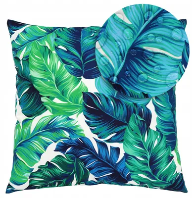 Produktbild von DOMAREX Kissenbezug Wasserdicht Garten Terrasse UV Blattmuster 45x45cm