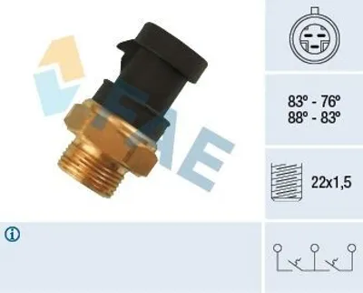 Produktbild von FAE 38200 Temperaturschalter Kühlerlüfter Thermoschalter für FIAT DUCATO Kasten (290) DUCATO Pritsche/Fahrgestell (290) DUCATO Panorama (280)