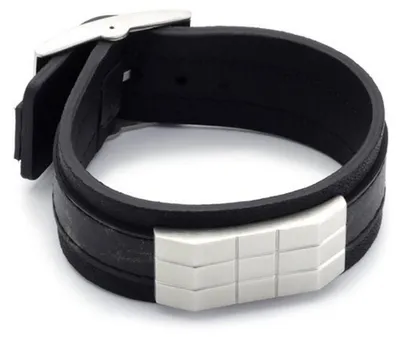 Produktbild von Esprit Herren Armband Leder Edelstahl Silber Energy ESBR11972A210
