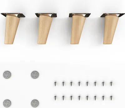 Produktbild von 4x sossai Holzfüße rund - schräge Ausführung 8cm Buche Öl-Finish