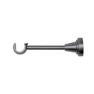 Produktbild von MDEKOR Wandträger Deckenträger 1-läufig Silber Grau R Wandhalter mit Metallmontageplatte für Gardinenstange 19 mm Abstand kürzbar