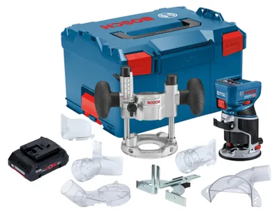 Produktbild von Bosch GKF 18V-8 Professional Akku Kantenfräse 18 V 8,0 mm Brushless + 1x ProCORE Akku 4,0 Ah + Taucheinheit + L-Boxx - ohne Ladegerät