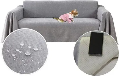 Obrázek produktu pro Ibenzoa® Voděodolná ochrana pohovky, rozměry 130 x 180 cm, s protiskluzovou vrstvou – ochrana proti skvrnám a poškrábání, ideální pro domácnosti s domácími mazlíčky a dětmi