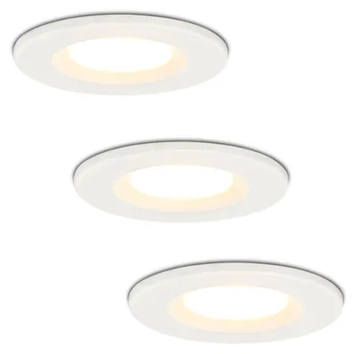 Produktbild von hoftronic LED Einbaustrahler 6W 650lm 2700K IP65 Weiß 3er Set