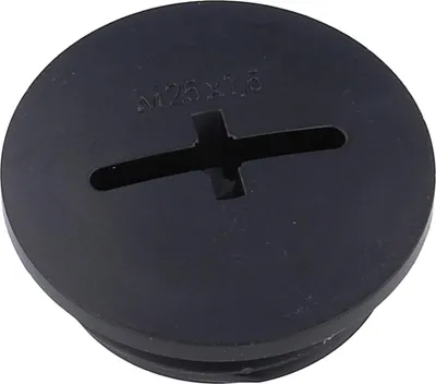Productafbeelding van WISKA Blindplug M25x1,5 KBR-M25, rond met kruissleuf, inclusief O-ring, van polyamide (PA), schroefdraadlengte 8,0 mm - 1 stuk