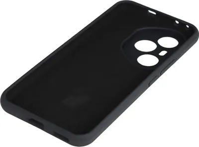 A black silicone phone case shown from the inside, with cutouts for the camera.