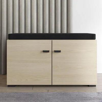 Image de Druento - Meuble d'entrée, 77x35x41h cm chêne brun, une étagère
