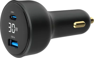 Image de GEMBIRD Gembird TA-UC-AC2PD30LCD-CAR-01 mobile device charger Universal Black Cigar lighter Fast charging Auto