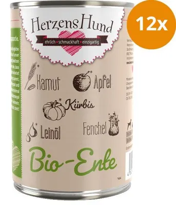 Produktbild von HerzensHund HH7-400, Adult, jede Rasse, Ente, Gemüse, 400 g