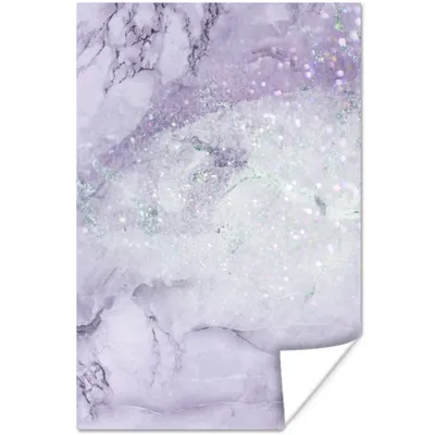 Produktbild von MuchoWow® Poster Marmor - Lila - Grün 20x30 cm - Papierdruck