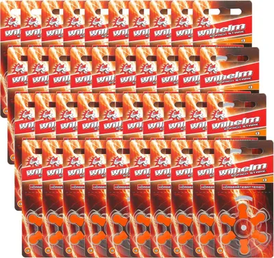 Produktbild von 240  x WILHELM Hörgerätebatterien Typ 13 orange Hörgerätbatterie PR48 ZL2  1,4/1,45 V