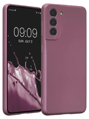 Produktbild von kwmobile Handyhülle für Samsung Galaxy S21 Hülle - weiche Silikon Case metallisch schimmernd - Schutzhülle Cover - Metallic Lavendel