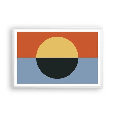 Produktbild von Gerahmtes Poster - Weißer Rahmen - Abstraktion Halbkreis Kontrast - 91,5x61 cm - Wand Bild - Wanddeko - Wandbilder - Kunstposter - Wandposter - Bilderrahmen - Bilder - Kunstdruck - P2WAA91x61-4604