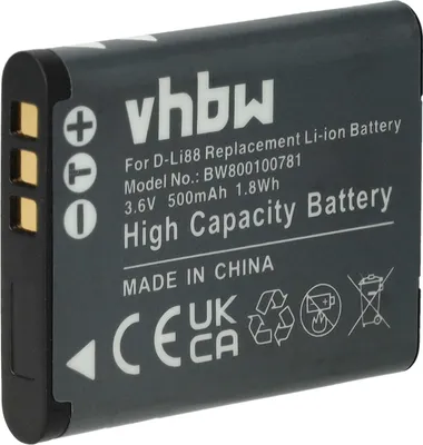 Produktbild von vhbw Akku kompatibel mit Sanyo Xacti VPC-X1420, VPC-X1240, VPC-GH3, VPC-PD1, VPC-SH1, VPC-X1200, VPC-X1220 Kamera (500 mAh, 3,6 V, Li-Ion)