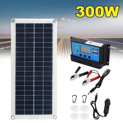 Produktbild von 300W 12V Solarpanel Solarmodul 30/40/60A Ladegerät USB Kit Für Wohnwagen Camping