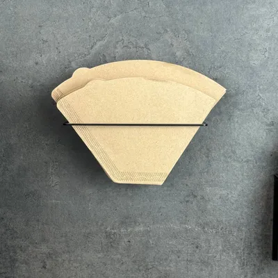 Produktbild von Selbstklebende Filtertaschen Halter für Kaffeefilter Größe 2-4 - Wandhalterung Schwarz