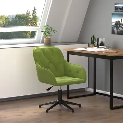 Image de The Living Store Chaise de bureau pivotante vert clair velours