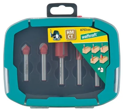 Produktbild von Wolfcraft HM-Nutfräser-Set 5-teilig in Box