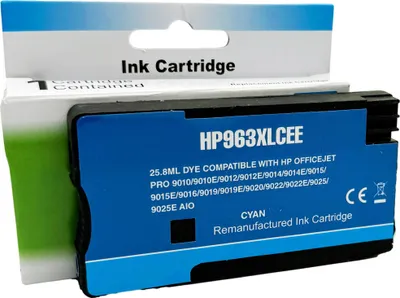 Produktbild von Kompatible Druckerpatrone für HP OfficeJet Pro 9010 9020 als Ersatz für 963XL Cyan - 1600 Seiten - H-963XL-C