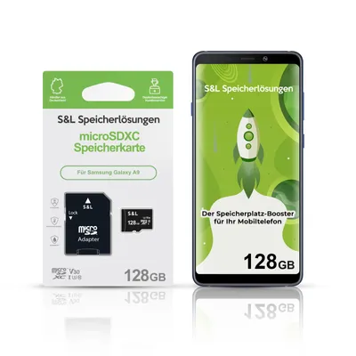 Produktbild von microSD Speicherkarte S&L für Samsung Galaxy A9 - Speicherkapazität: 128 GB