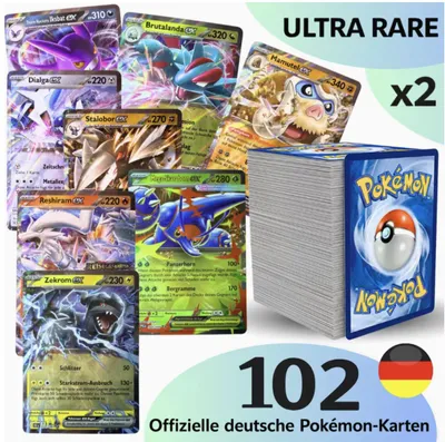 Produktbild von Pokémon Ultra Pack 102 deutsche Karten, 2 EX Ultra Rare + 10 Holo