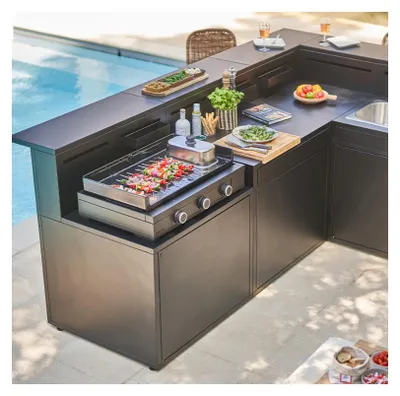Obrázok produktu pre Plynová grilovacia doska s výkonom 6000 W a smaltovanou liatinovou doskou, 74,4 x 42 cm Forge adour MODERNG75AN