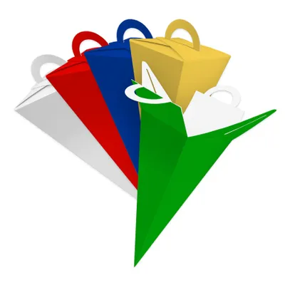 Produktbild von 10x itenga Geschenktüte Schultüte mit Griff 14 cm, Gemischt