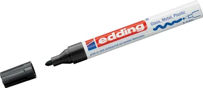 Produktbild von Glanzlack-Marker edding 750 schwarz Packung mit 10 Stück
