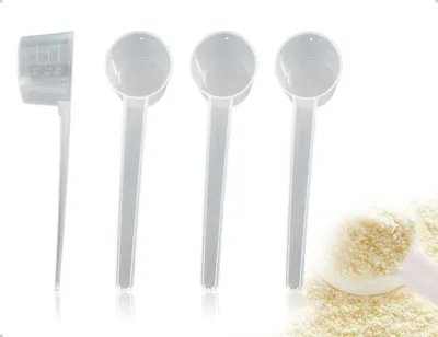 4 Messlöffel transparent mit Skala, 5 g/10 ml, PP