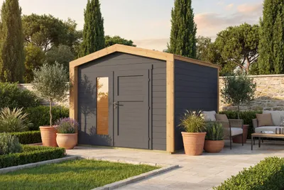 Produktbild von Gartenhaus Killarney, 250x250cm, Anthrazit, 28mm