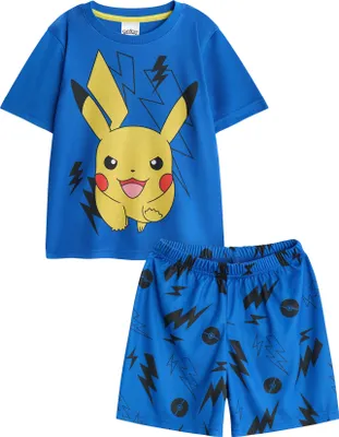 Produktbild von Pokemon - Schlafanzug mit Shorts für Jungen NS8610 (140) (Blau)