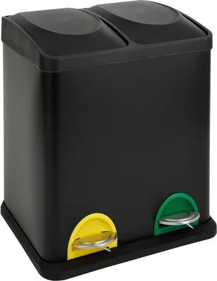 Immagine prodotto di Cestino Per Rifiuti, Acciaio Inox Nero, 30L, 41X34X48,5Cm