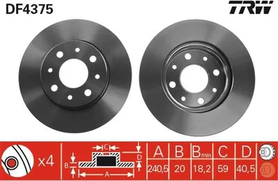 Produktbild von TRW Bremsscheiben (2 Stück) Vorderachse DF4375