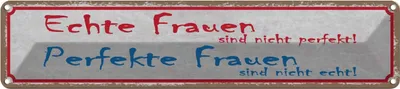 Produktbild von vianmo Blechschild 10x46 cm echte Frauen perfekte Männer Spruch Zitat