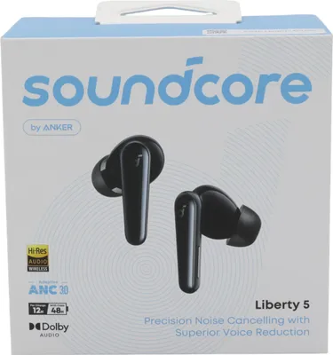 Produktbild von Soundcore Liberty 5, True Wireless Stereo (TWS), Anrufe/Musik, 57 g, Kopfhörer, Schwarz