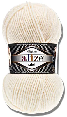 Image de Alize 1x 100g Superlana Midi, fil uni, idéal pour le crochet et le tricot (référence : 62)